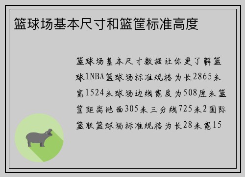 篮球场基本尺寸和篮筐标准高度